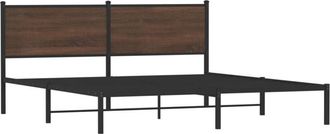 vidaXL Metal Bed Frame without Mattress Brown Oak 160x200 cm Vidaxl