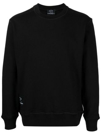 White Mountaineering x Paul & Shark logo-print sweatshirt - men - Polyester/Cashmere - M - Black