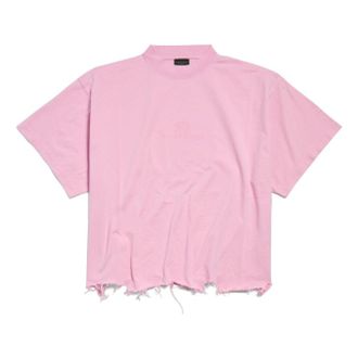 Balenciaga BB Classic Balenciaga Cropped T-shirt Oversized Pink 783399TQVS85708