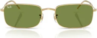 Ray-Ban 56mm Rectangular Sunglasses in Arista /Green at Nordstrom