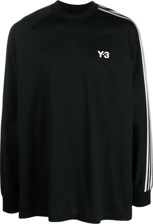 Yohji Yamamoto logo-print 3-Stripes sweatshirt - unisex - Cotton/Spandex/Elastane - S - Black