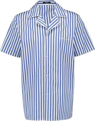 Balmain Blauw & Wit Gestreept Pyjamashirt - Heren - Pyjama - Blauw - M - Katoen - Nachtkleding