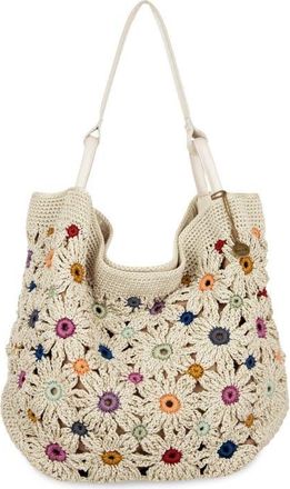 The Sak Los Feliz Large Tote Hand Crochet Bag in Natural Multi Flowers at Nordstrom