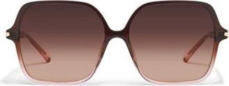 Quay Press Tour 60mm Gradient Square Sunglasses in Chocolate Peony/Dark Fawn at Nordstrom