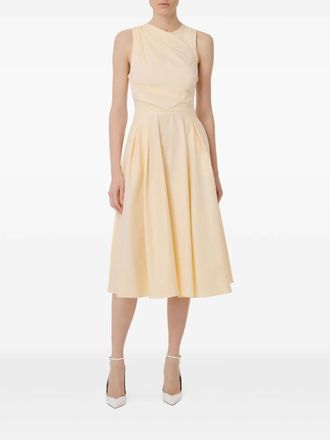 Elisabetta Franchi draped midi dress - women - Cotton - 40 - Yellow