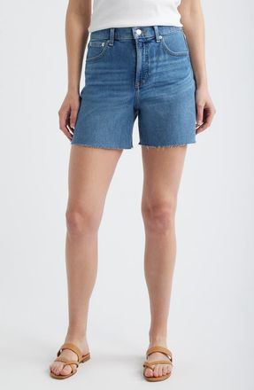 Spanx High Waist Raw Hem Denim Cutoff Shorts in Elysian at Nordstrom, Size X-Small