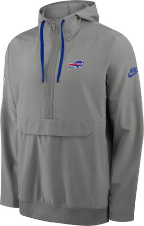 Nike Buffalo Bills Alt Anorak Nike Mens NFL 1/2-Zip Hooded Jacket in Grey | 03AT0JF6Q81-J5Z