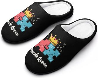 Generic Funny Puzzle Queen Mens Slippers Comfortable And Non-slip Cotton Slipper Shoe for House
