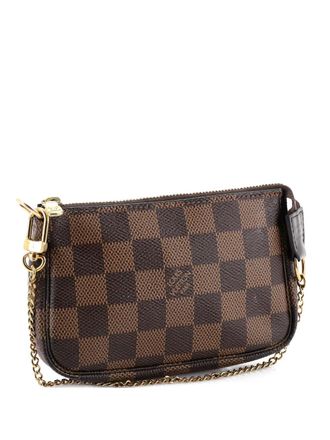Louis Vuitton Pochette Accessoires Damier Mini clutch bag - women - Fabric - One Size - Brown