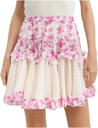 Chio Minirok met bloemenprint - Dames - Korte rokken - Veelkleurig - S - Rokken