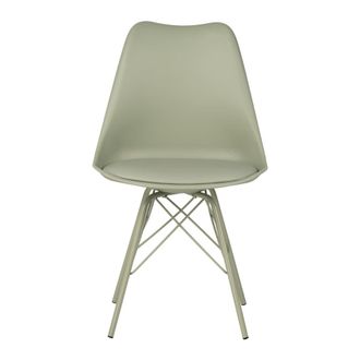 Koketto Home Silla con asiento en polipropileno color menta y patas de metal