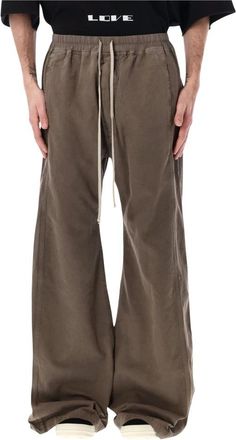 Rick Owens Wide Pusher Pants - Heren - Wijde Broeken - Bruin - L - Katoen - Broeken