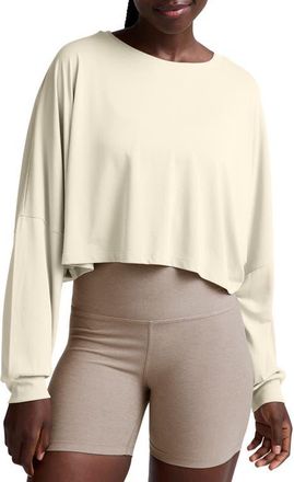 Beyond Yoga Studio Knit Long Sleeve T-Shirt in Vanilla at Nordstrom, Size X-Small