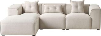 Beliani Beliani - Sof&aacute; Esquinero Tapicer&iacute;a De Poli&eacute;ster Cojines Adicionales Beige Claro Derecho Dolva