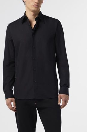 Philipp Plein Sugar Daddy Cut Shirt All-Over Strass Men in Black/black at Nordstrom, Size 4X-Large