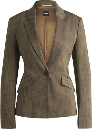 BOSS Slim-fit blazer in melange sharkskin fabric