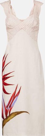 Farm Rio Floral linen midi dress