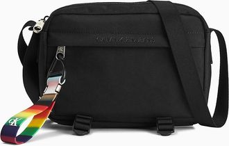 Calvin Klein Mens Pride Logo Utility Crossbody Bag - Black
