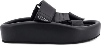 Maison Margiela Webbing Slip-On Platform Sandalen - Dames - Sandalen - Zwart - 36 EU - Leer - Schoenen