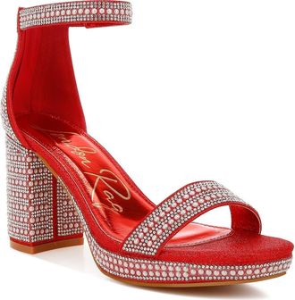 London Rag Mejuri Faux Pearl Embellished Platform Sandal in Red at Nordstrom Rack, Size 5