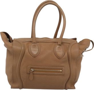 Celine Luggage Grainy Leather Brown Leather Handbag (Pre-Owned)