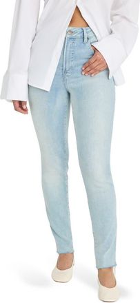 Good American Soft-Tech Good Legs Raw Hem Skinny Jeans in Indigo1129 at Nordstrom, Size 14