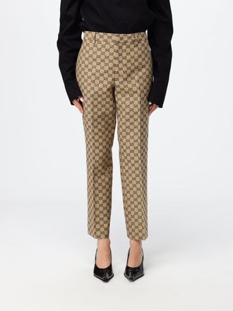 Gucci Pantaloni cropped slim fit in tessuto GG Supreme con motivo monogram