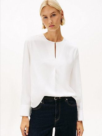 Tommy Hilfiger Keyhole Cutout Relaxed Fit Blouse