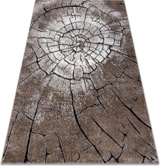 RugsX Rugsx - Alfombra Moderna Cozy 8875 Wood, Tronco De Arbol - Structural Dos Niveles De Vell&oacute;n Marr&oacute;n Brown 80x150 Cm