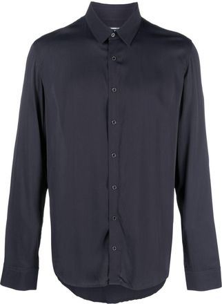 Patrizia Pepe long-sleeved button-up shirt - men - Viscose - 46 - Blue