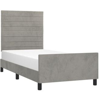 vidaXL Vidaxl - Estructura De Cama Sin Colch&oacute;n Terciopelo Gris Claro 100x200 Cm
