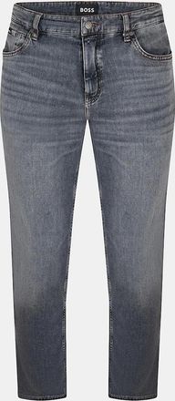 HUGO BOSS Mens Mid Rise Slim Fit Five Pocket Jeans - Grey - Size: 34/32