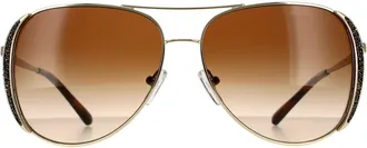 Michael Kors Aviator Light Gold Smoke Gradient Sunglasses
