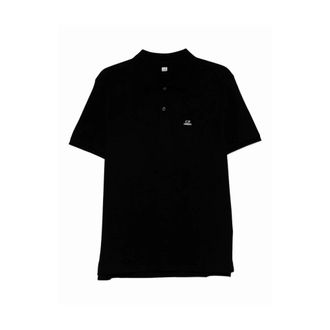 C.P. Company Polo Shirts, male, Black, Size: 2XL Stretch Piquet Short Sleeve Polo