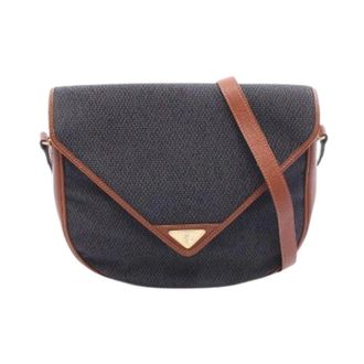 Saint Laurent Pre-owned Cross Body Bags, female, Gray, Size: ONE SIZE Pre-owned PVC Coated Canvas Leather Shoulder Bag
