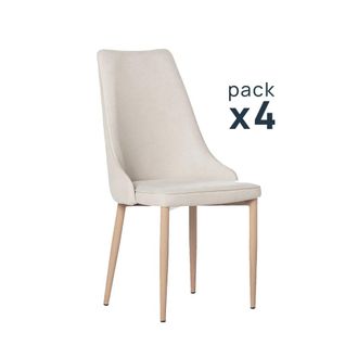 Klast Packs 4 sillas tela beige 45 x 95 cm