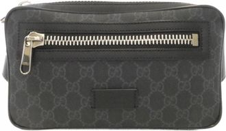 Gucci Black Gray Gg Supreme Canvas Fanny Pack (Pre-Owned)