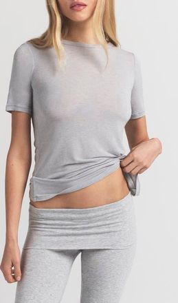 SKIMS Sheer Modal Long T-Shirt in Heather Grey at Nordstrom, Size Xx-Small