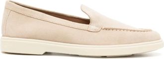 Santoni Beige Su&egrave;de Ronde Neus Loafers - Dames - Loafers - Beige - 37 1/2 EU - Su&egrave;de - Schoenen