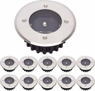 OEM Paquete De 10 Luces Solares Led Para Empotrar En El Suelo, Iluminaci&oacute;n Exterior, Alumbrado P&uacute;blico, Luces De Suelo, Resistentes Al Agua Ip65 (luz Blan