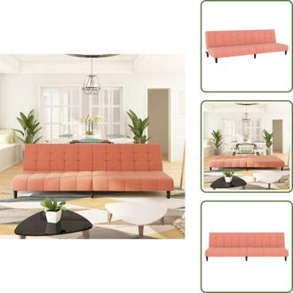 vidaXL The Living Store Divano Letto a 2 Posti Rosa in Velluto - Divano letto rosa
