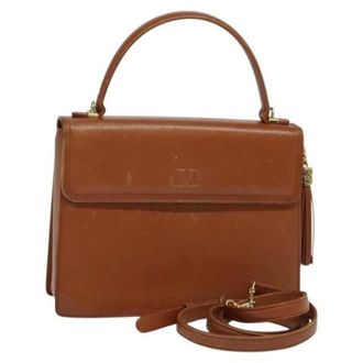 Valentino Tweedehands leren handtassen - Dames - Pre-owned - Bruin - Maat: ONE Size Leer