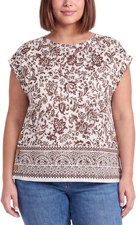 Jones New York Plus Button Detail Blouse