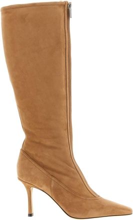 Jimmy Choo London Beige Zipper Jozi Boots