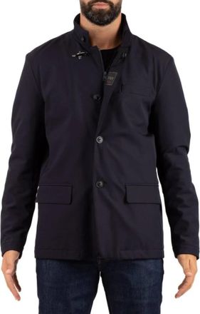Fay Korte Jas van Stretch Jersey - Heren - Zomerjassen - Blauw - S - Jassen