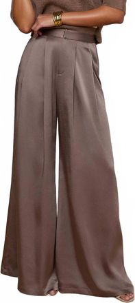 L'agence Aubrie Satin Pants In Brown