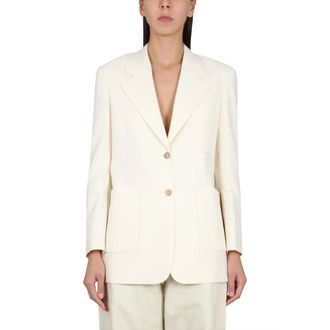 Palm Angels Blazers, female, White, Size: 2XS Knit Tape Blazer