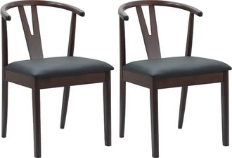 vidaXL Silla De Comedor 2 Pcs Marr&oacute;n Claro Y Negro Vidaxl