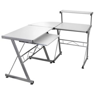 vidaXL Vidaxl - Escritorio De Esquina Madera Contrachapada Blanco 132x112x99 Cm