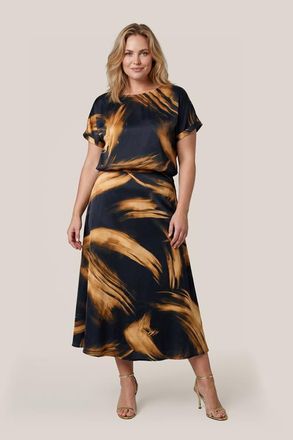 Mart Visser Scarlett Print Top Zwart / Goud Maxi